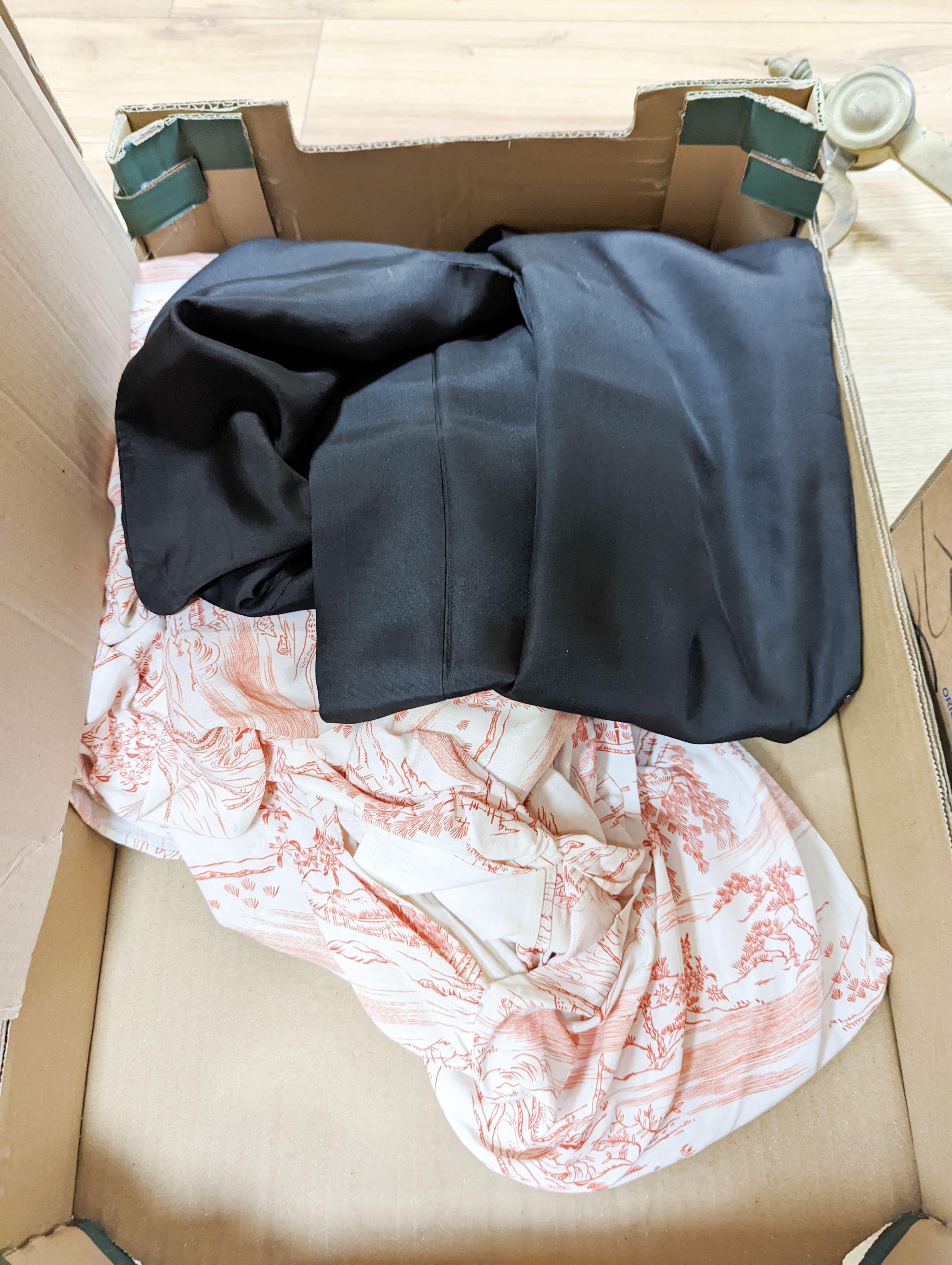 A reversible crepe de chine kimono, a cream printed kimono, a black kimono and a maroon stripe kimono (4)